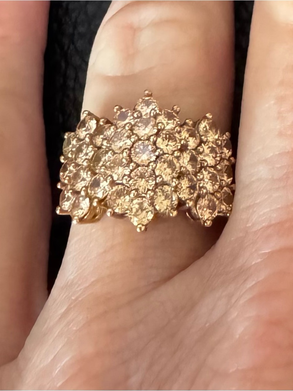 Bella Luce(R) Champagne Diamond Simulant Eterno(TM) Rose Ring. Size 7.